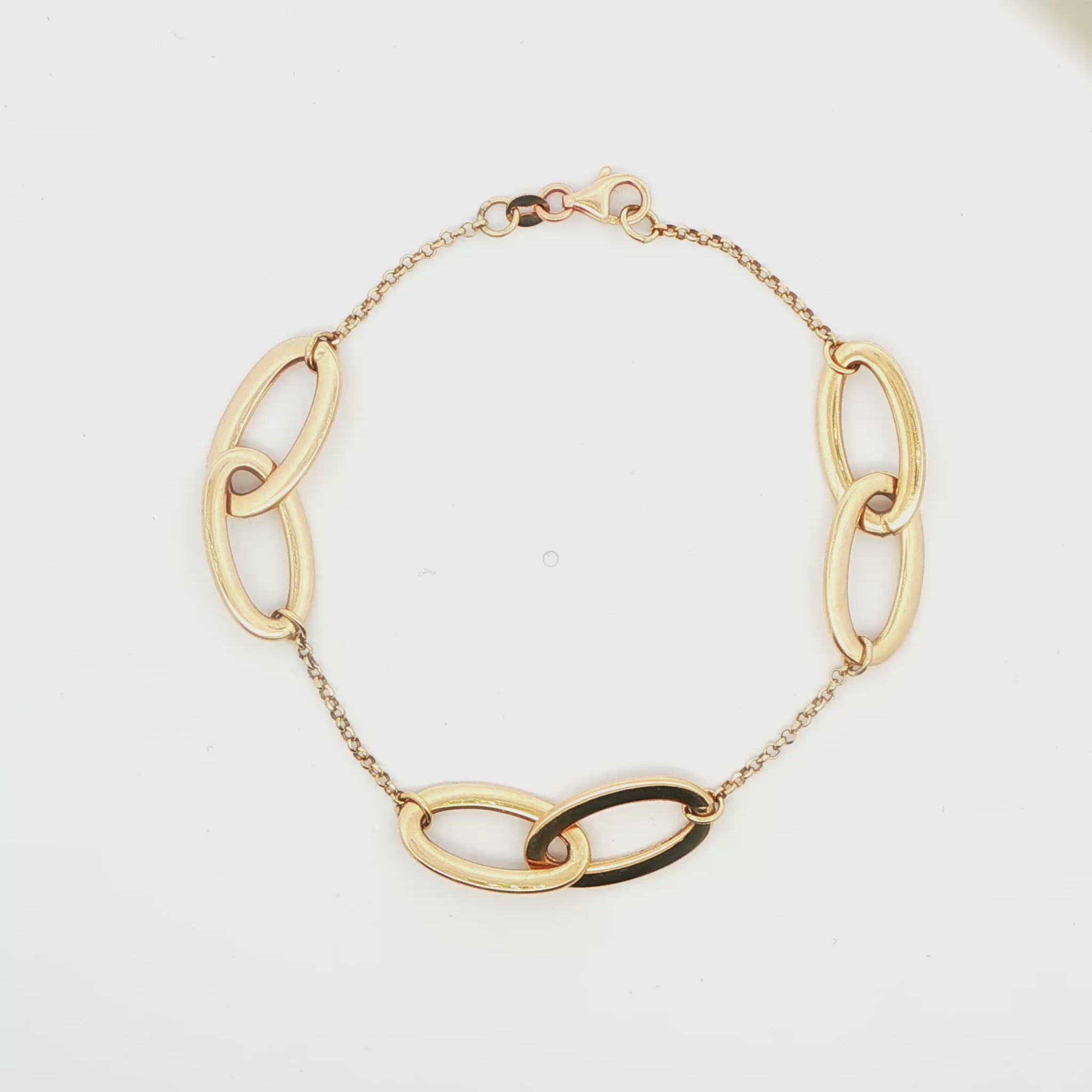 14K YG OVAL LINK FANCY BRAC 4.9g