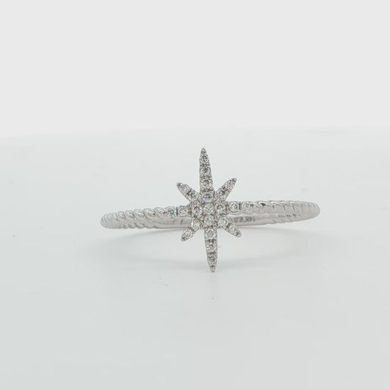 Diamond Starburst Twist Ring
