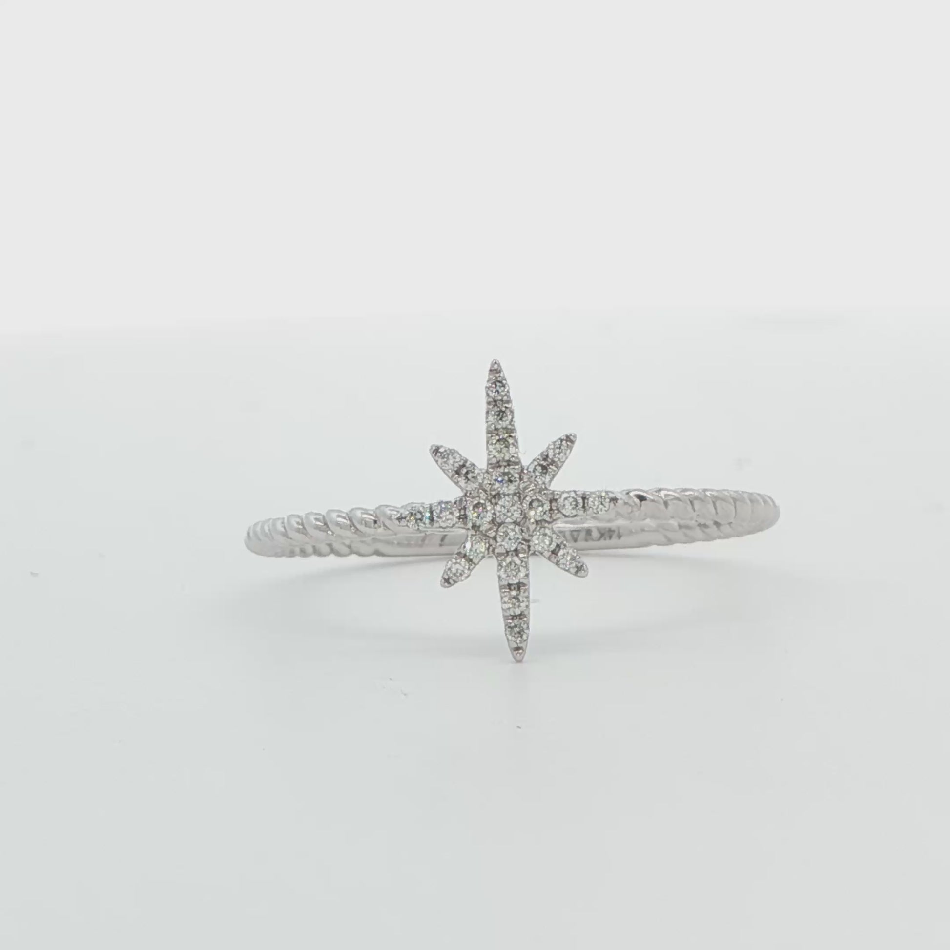 Diamond Starburst Twist Ring