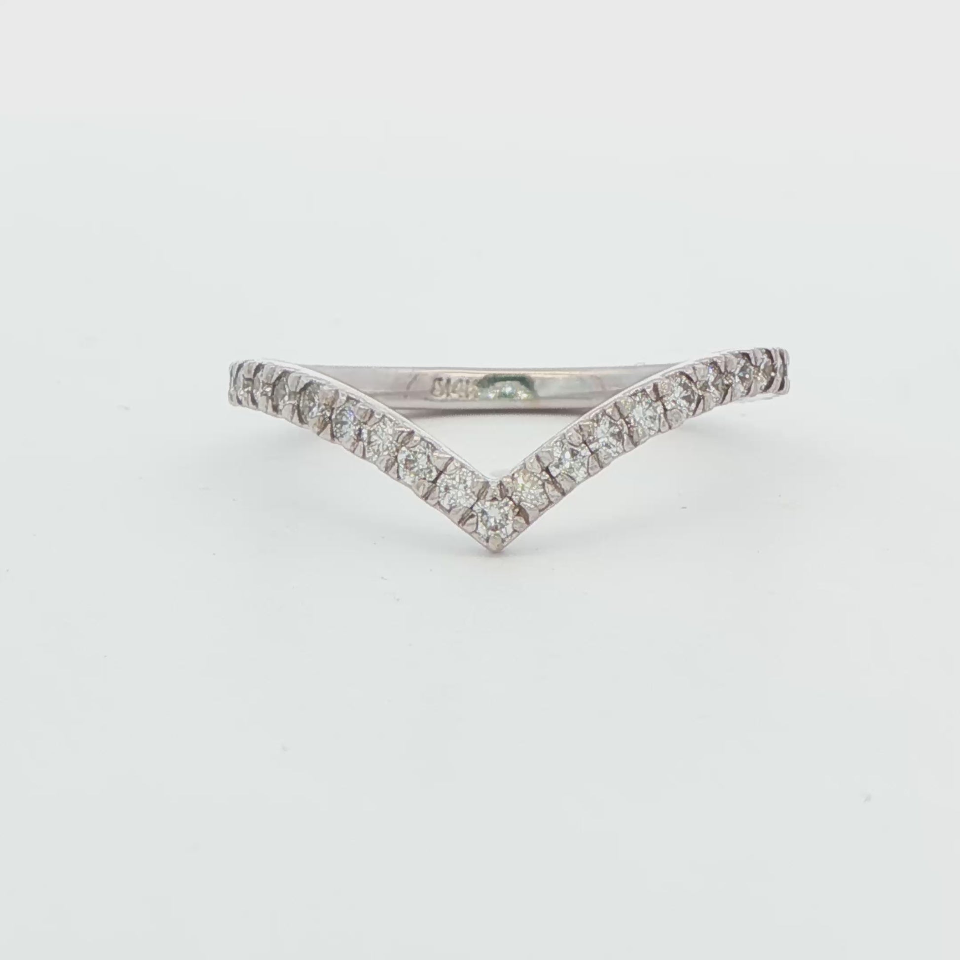 Diamond Accented V Ring