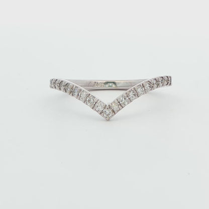 Diamond Accented V Ring
