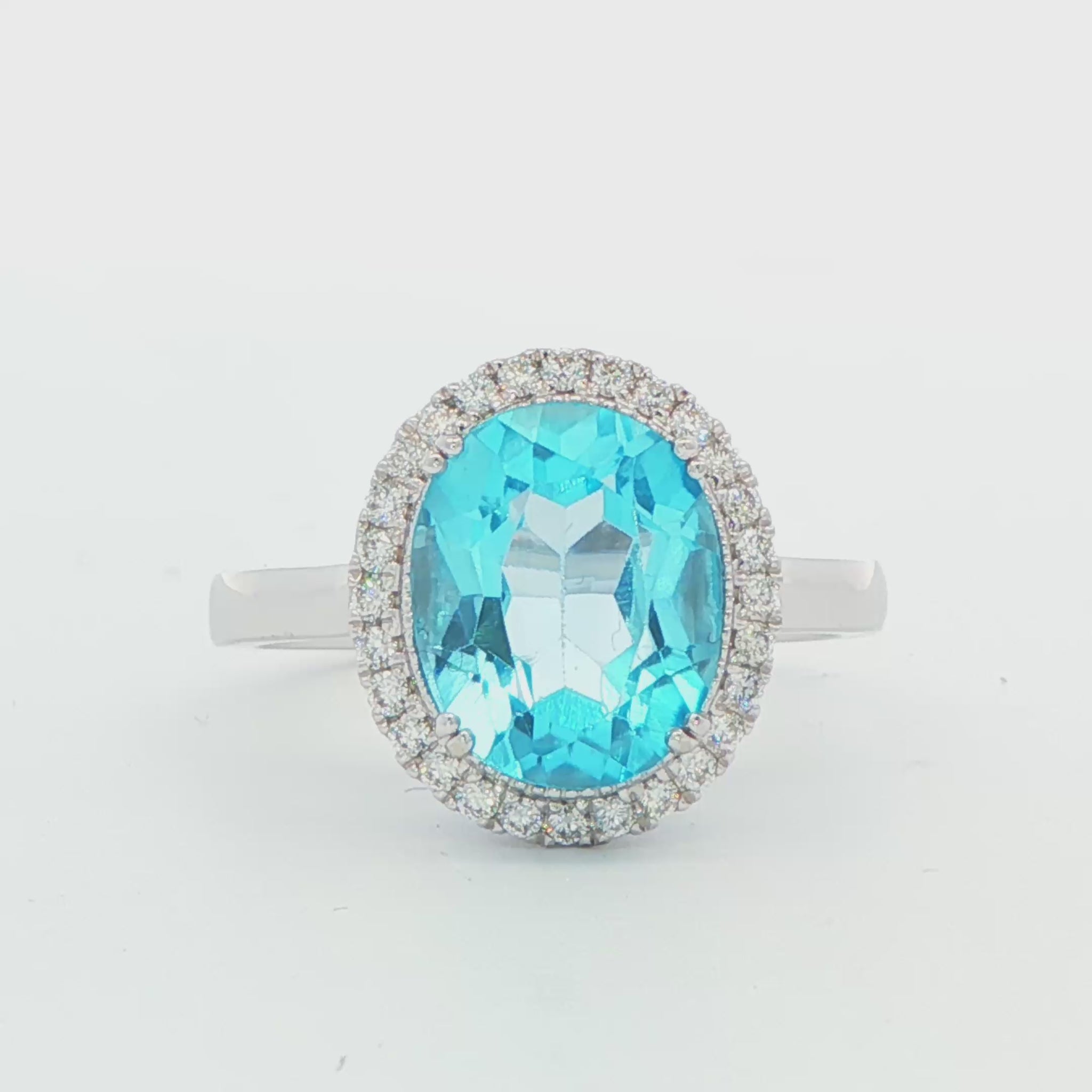 Blue Topaz Halo Ring