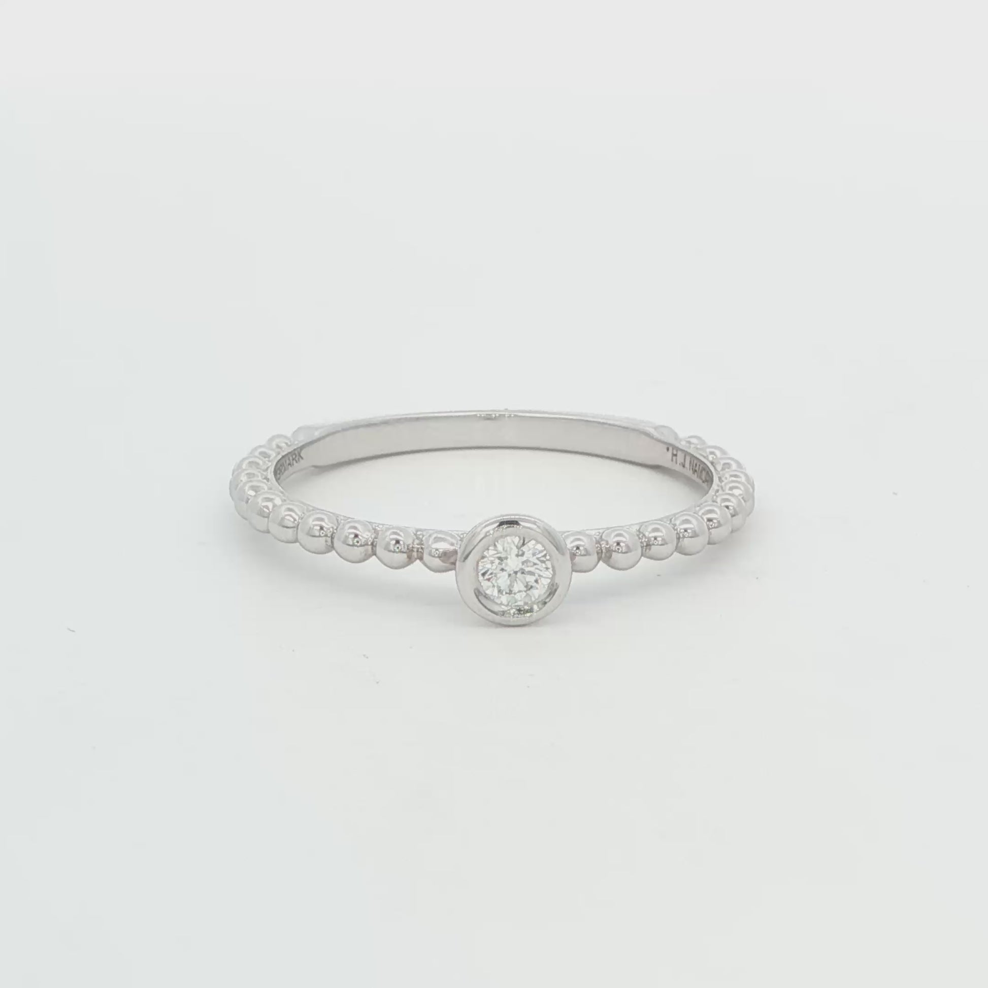 14K White Gold Forevermark Diamond Bezel Set Ring