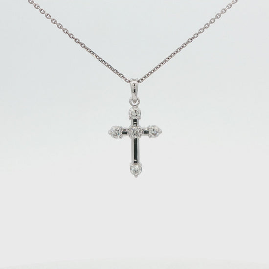 Lab-Grown Diamond Cross Pendant Necklace