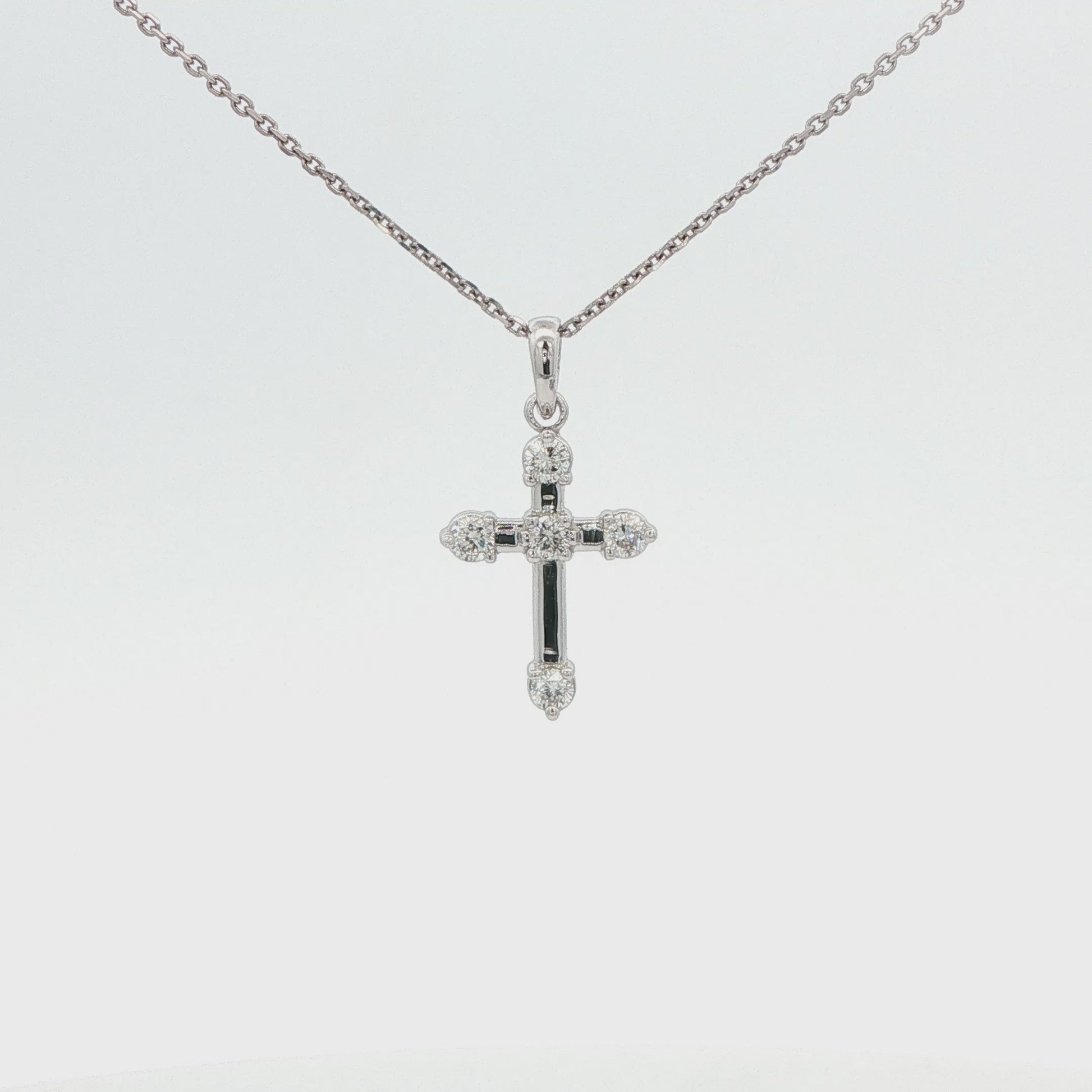 Lab-Grown Diamond Cross Pendant Necklace