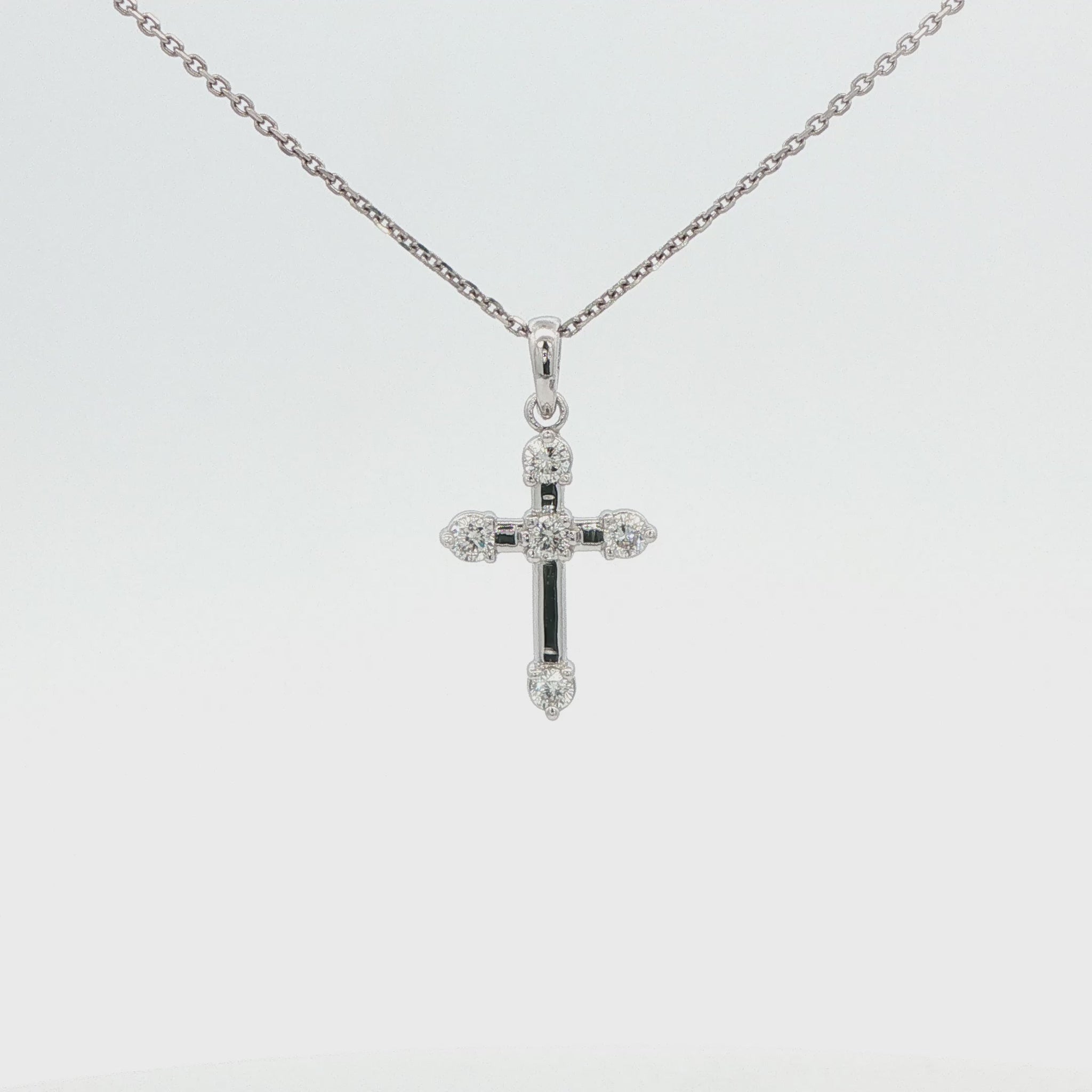 Lab-Grown Diamond Cross Pendant Necklace