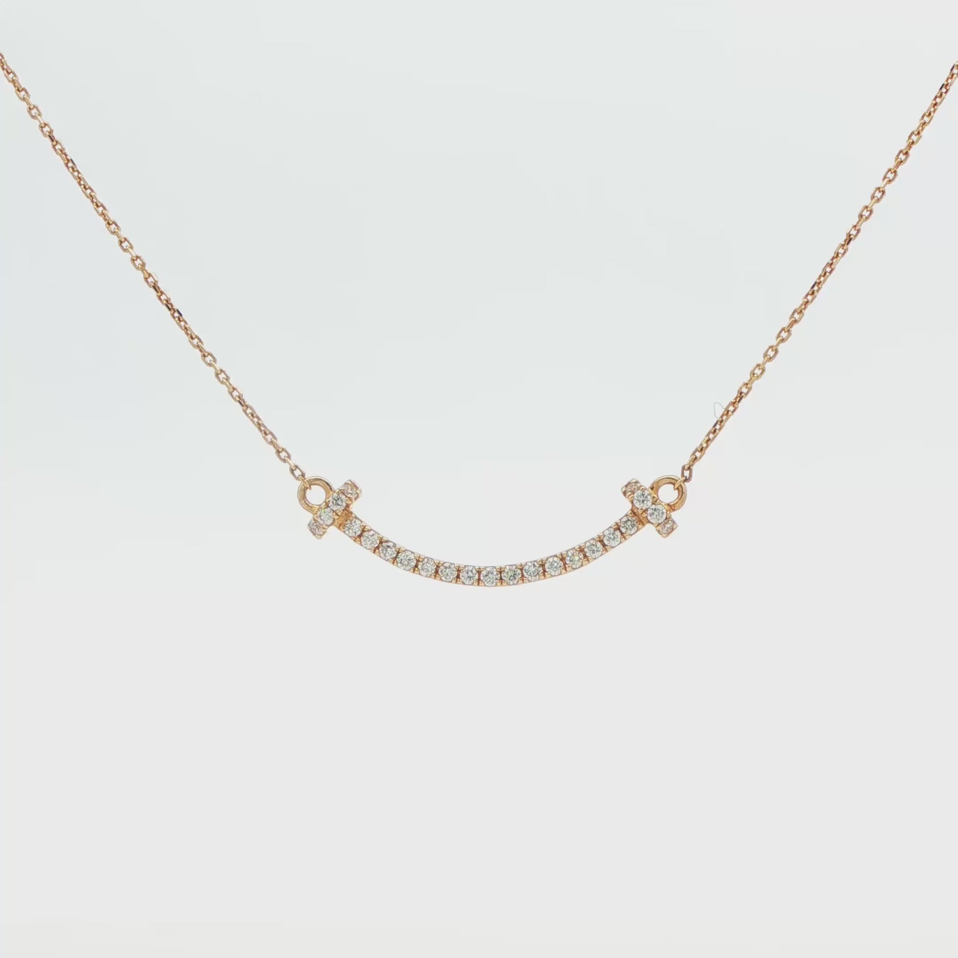 Diamond Smile Bar Necklace