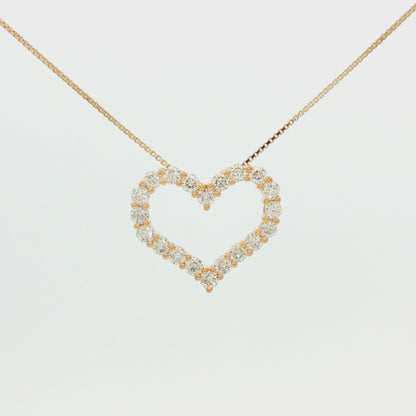 0.50 CTW Diamond Heart Pendant Necklace