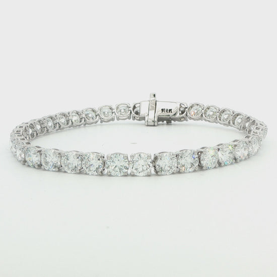 14K White Gold Lab-Grown Diamond Tennis Bracelet 