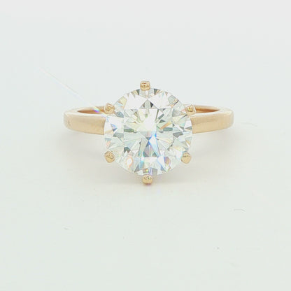 3.07 ct Round Lab-Grown Diamond Solitaire Engagement Ring