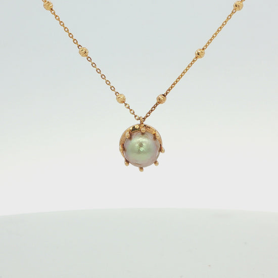 14K Yellow Gold Natural Pearl Pendant 