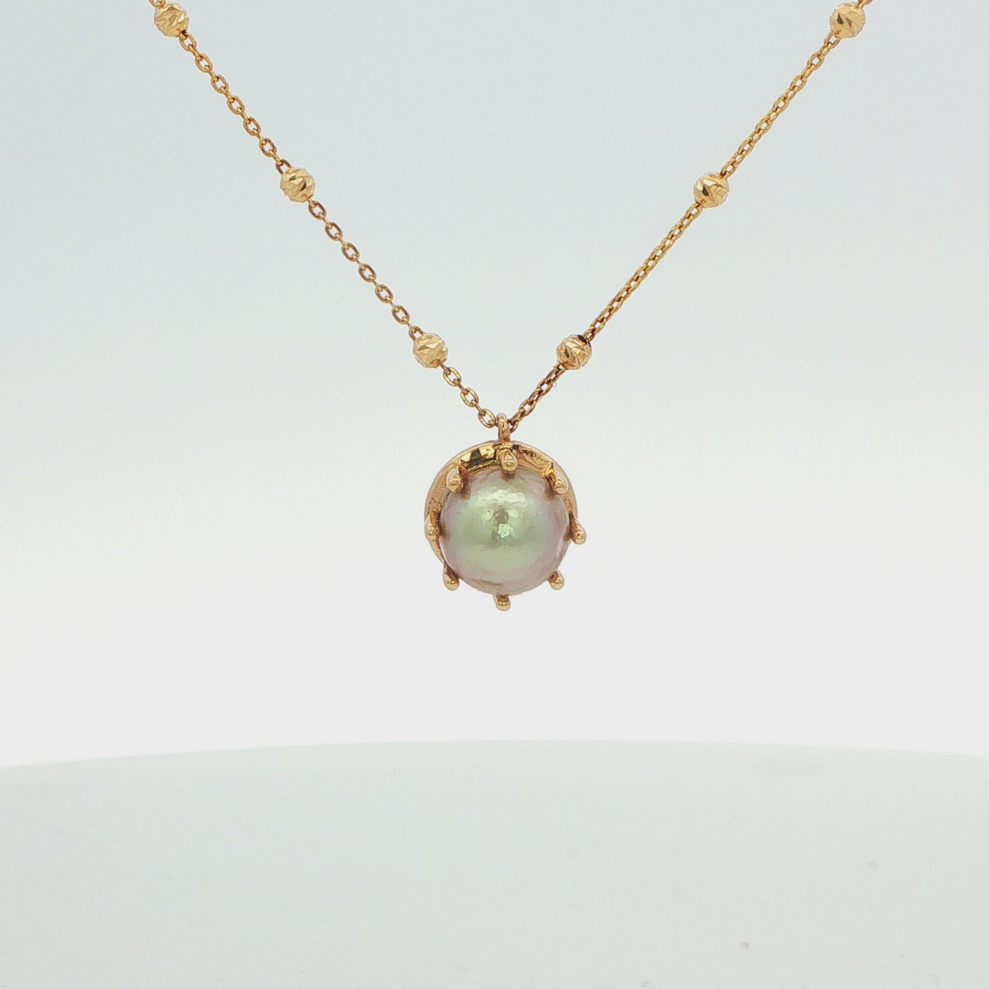 14K Yellow Gold Natural Pearl Pendant 