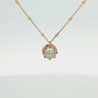 14K Yellow Gold Natural Pearl Pendant 