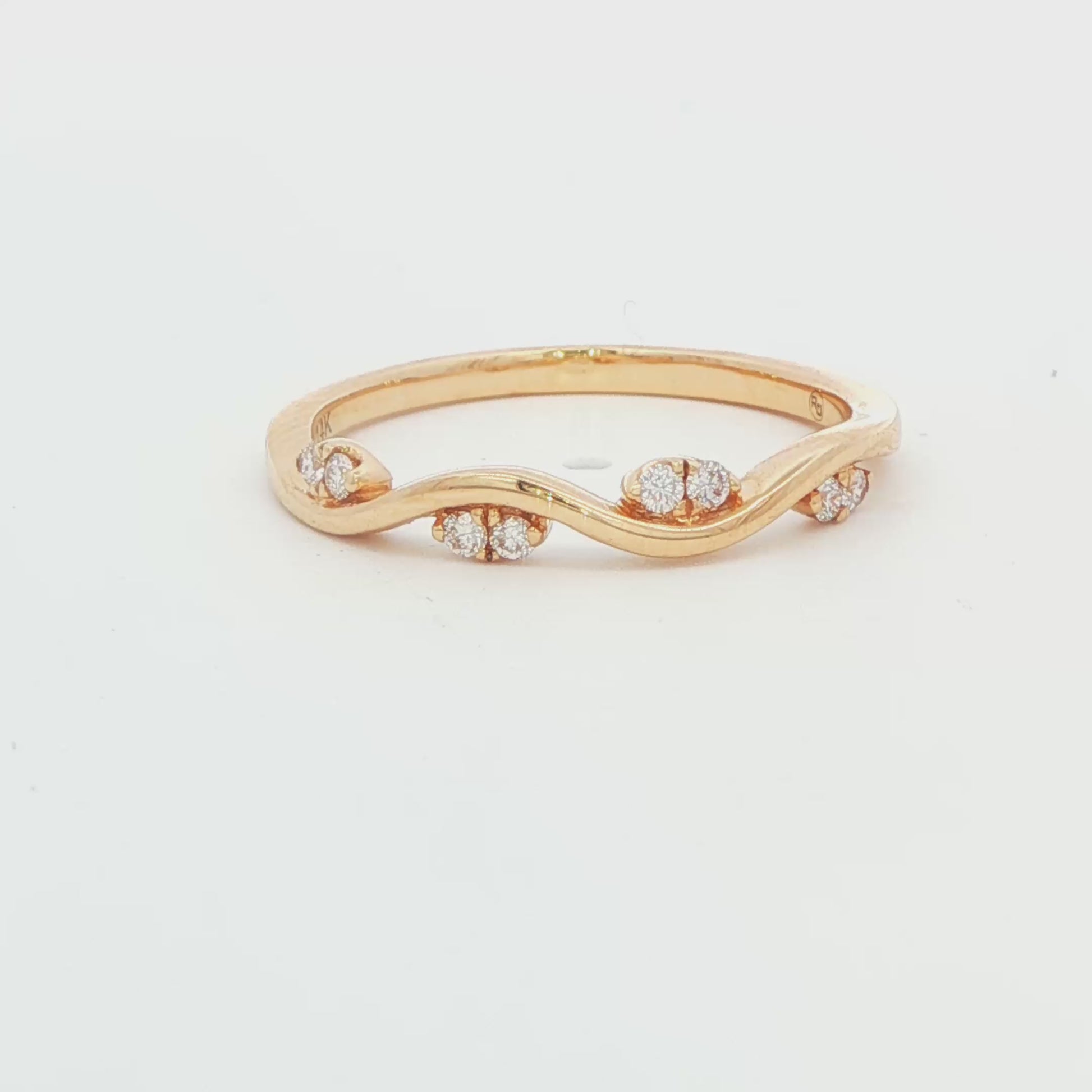 Diamond Wave Wedding Band
