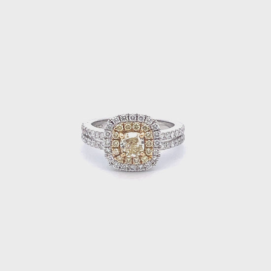 18K WG DIAM RING W\ 52 RD AT .57 CTW AND 1 YDCU 0.54 AND 14 YDRD 0.19 TL DIA WEIGHT 1.30CTTW