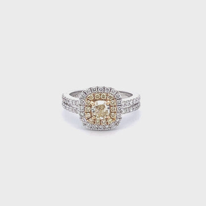 18K WG DIAM RING W\ 52 RD AT .57 CTW AND 1 YDCU 0.54 AND 14 YDRD 0.19 TL DIA WEIGHT 1.30CTTW