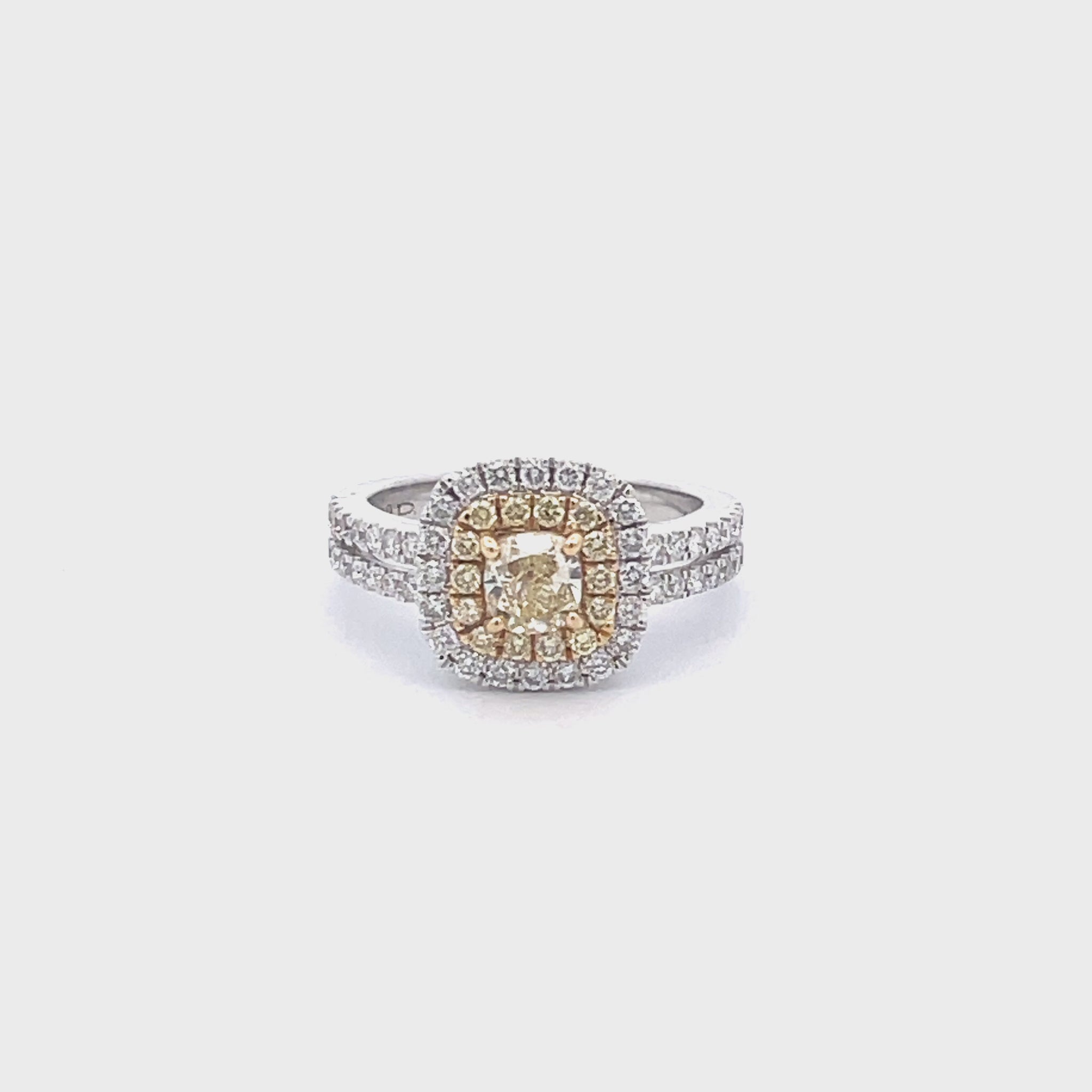 18K WG DIAM RING W\ 52 RD AT .57 CTW AND 1 YDCU 0.54 AND 14 YDRD 0.19 TL DIA WEIGHT 1.30CTTW
