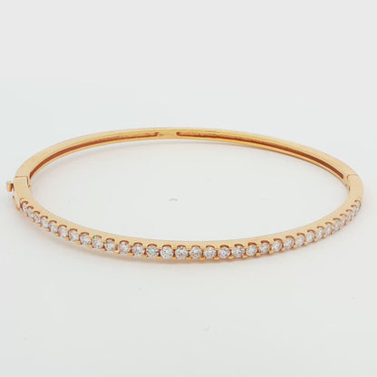 LG: 14K YG 1.59 CTTW F,VS1 CVD DIA BANGLE xx30xx 2