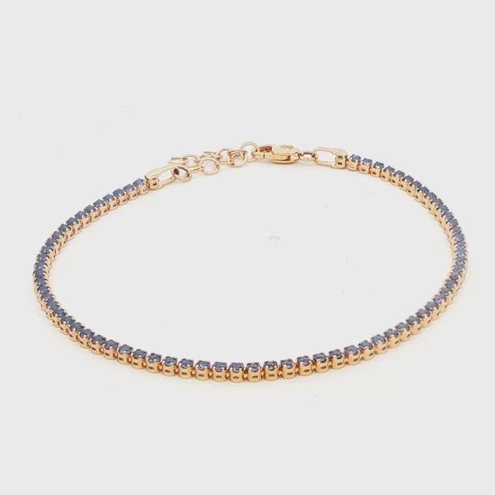 Synthetic Blue Sapphire Stackable Bracelet