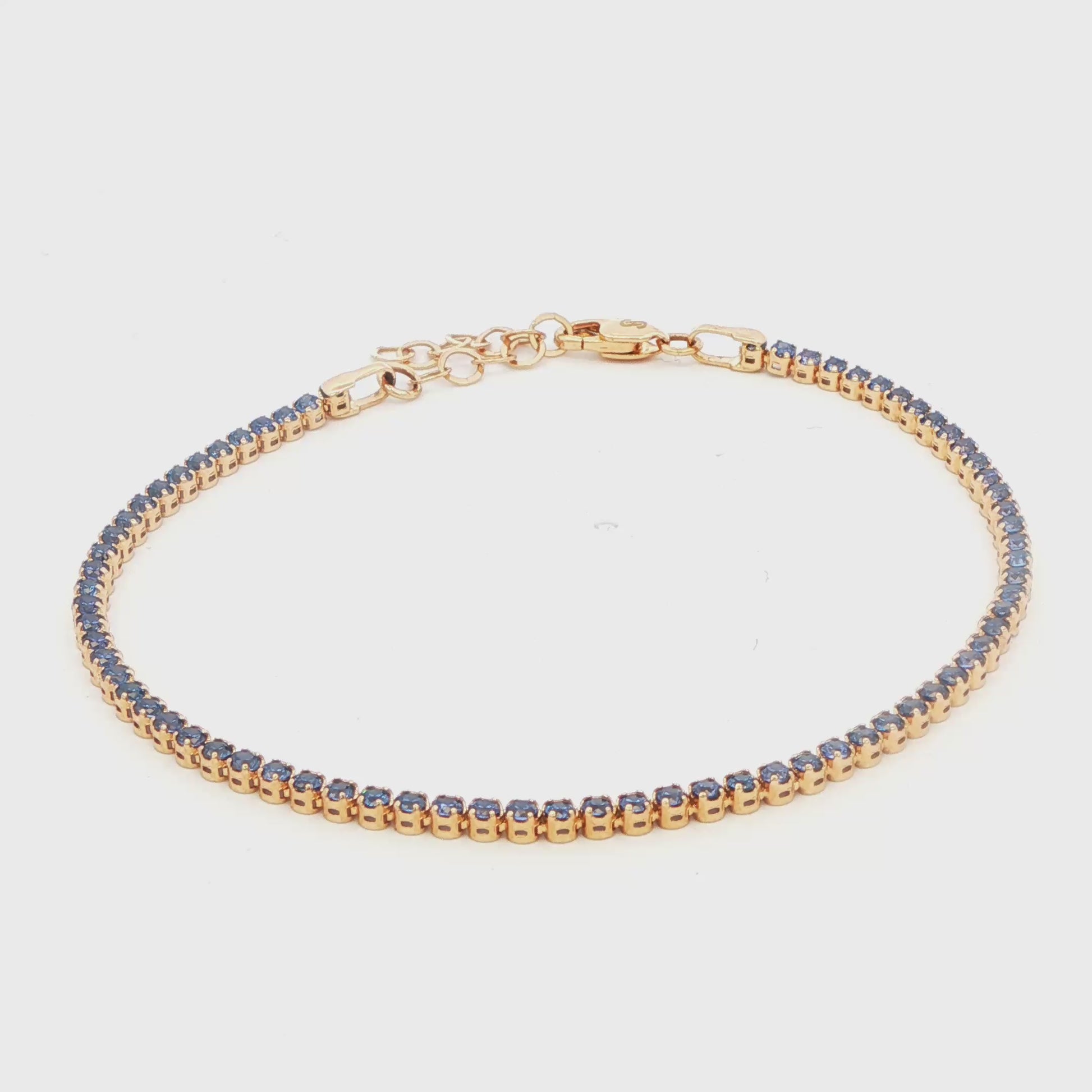 Synthetic Blue Sapphire Stackable Bracelet