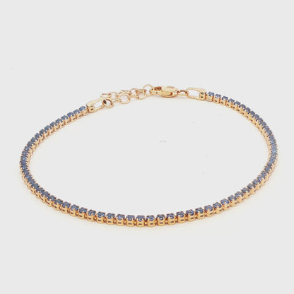 Synthetic Blue Sapphire Stackable Bracelet