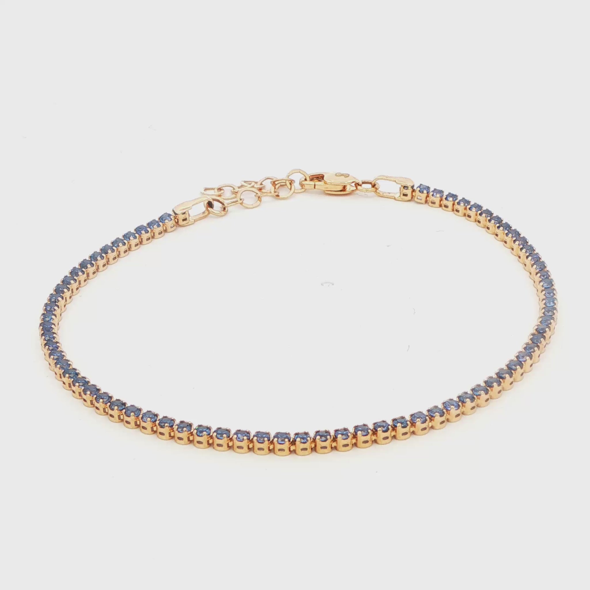 Synthetic Blue Sapphire Stackable Bracelet