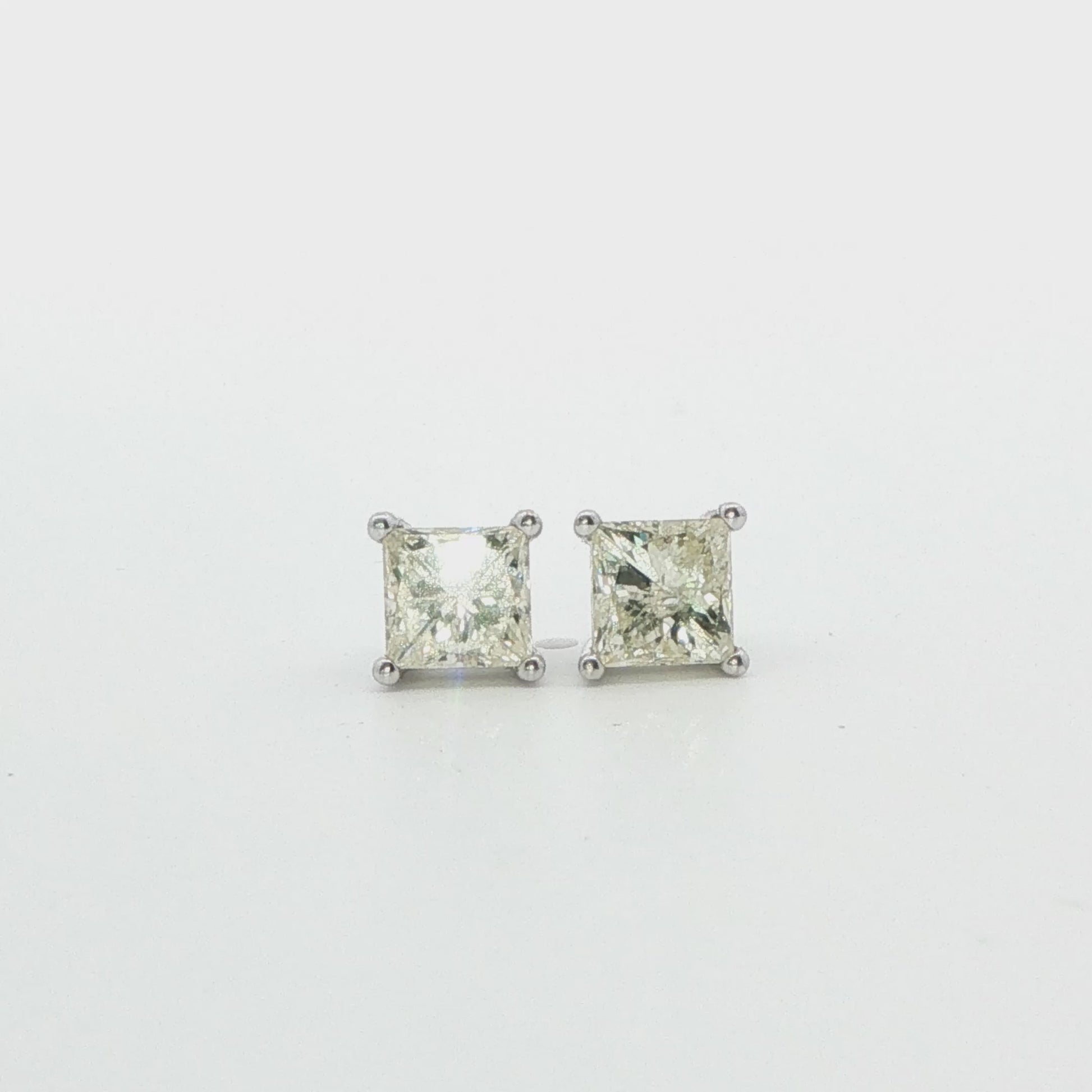 Princess-Cut Diamond Stud Earrings
