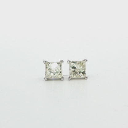Princess-Cut Diamond Stud Earrings