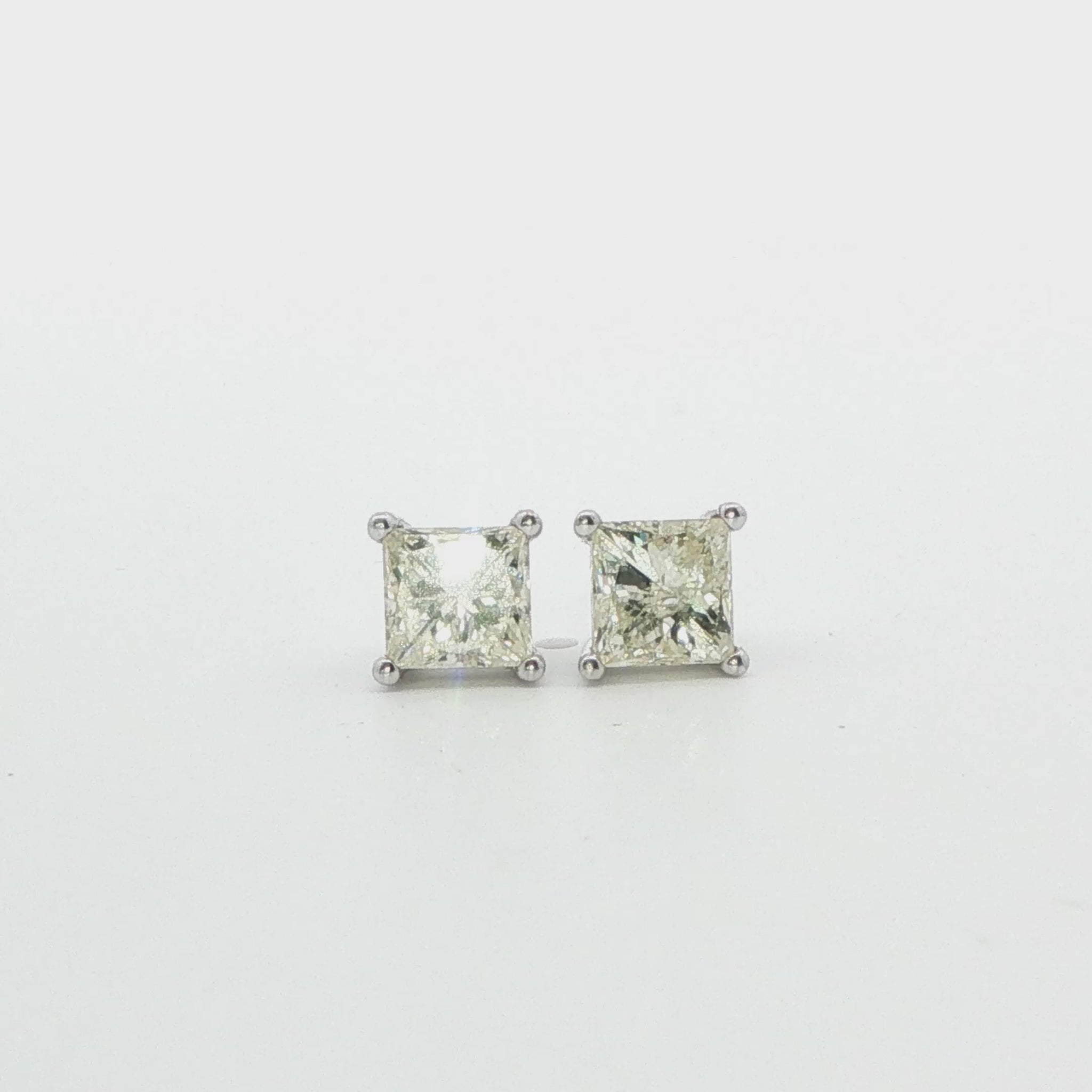 Princess-Cut Diamond Stud Earrings