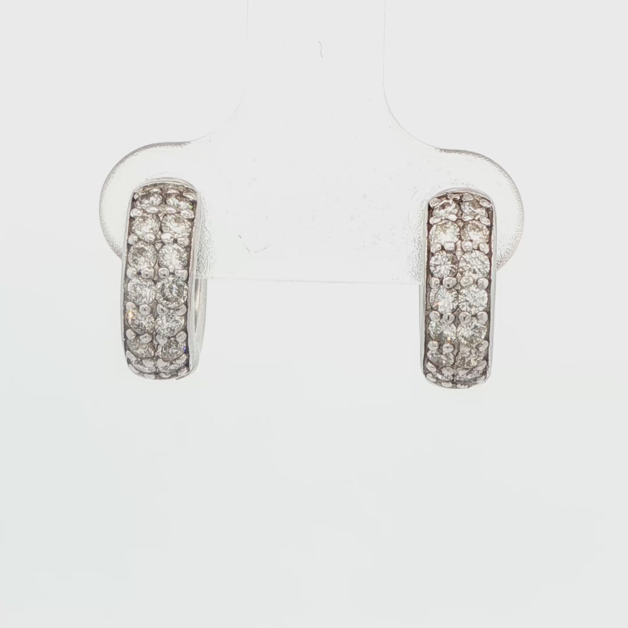 Two-Row Diamond Huggie Earrings