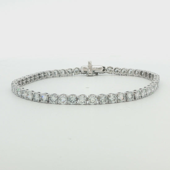 14K White Gold Classic Lab-Diamond Tennis Bracelet 