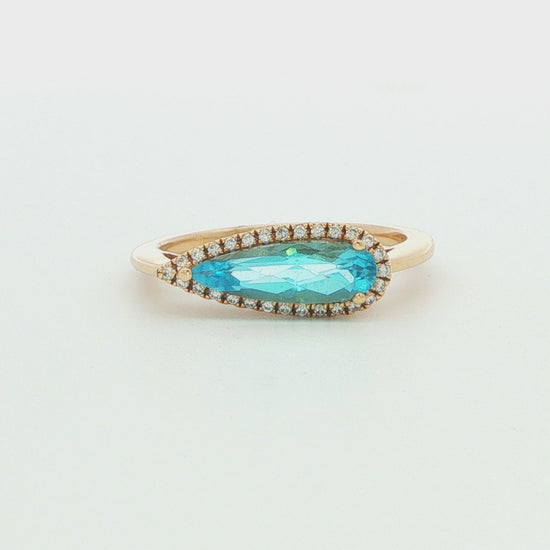 Pear-Shape Topaz Halo Ring