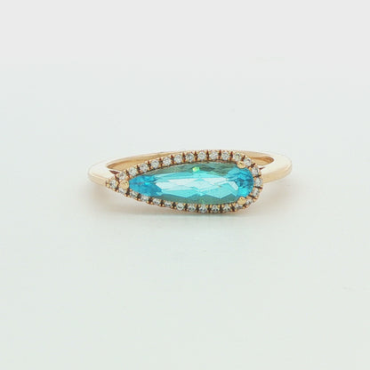 Pear-Shape Topaz Halo Ring