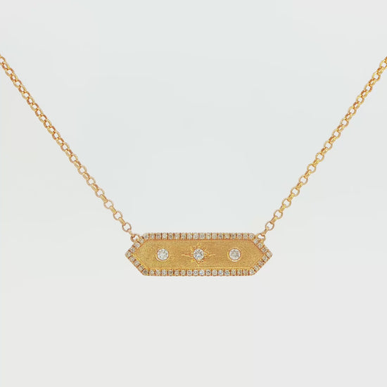 Diamond Halo Bar Necklace