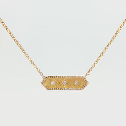 Diamond Halo Bar Necklace