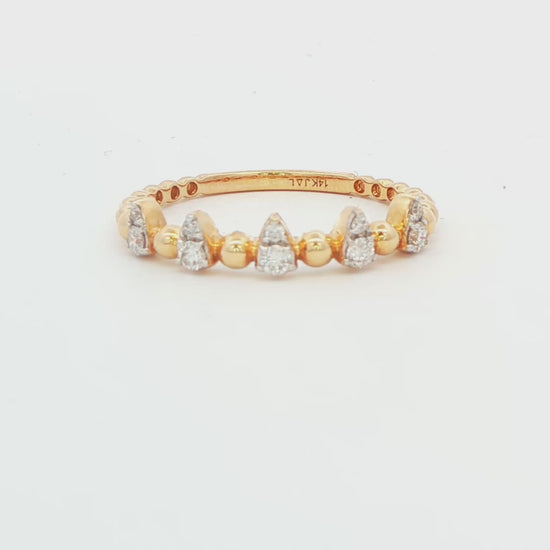 Diamond Beaded Wedding Band