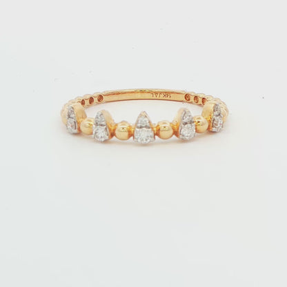 Diamond Beaded Wedding Band
