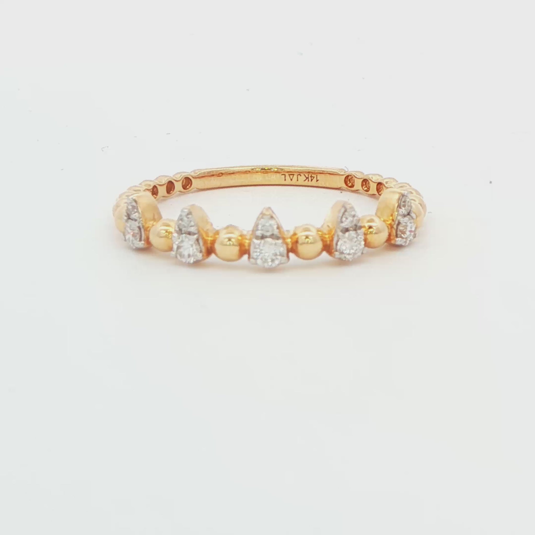 Diamond Beaded Wedding Band