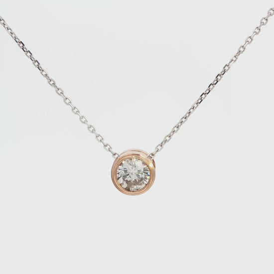 Round Diamond Bezel Pendant Necklace