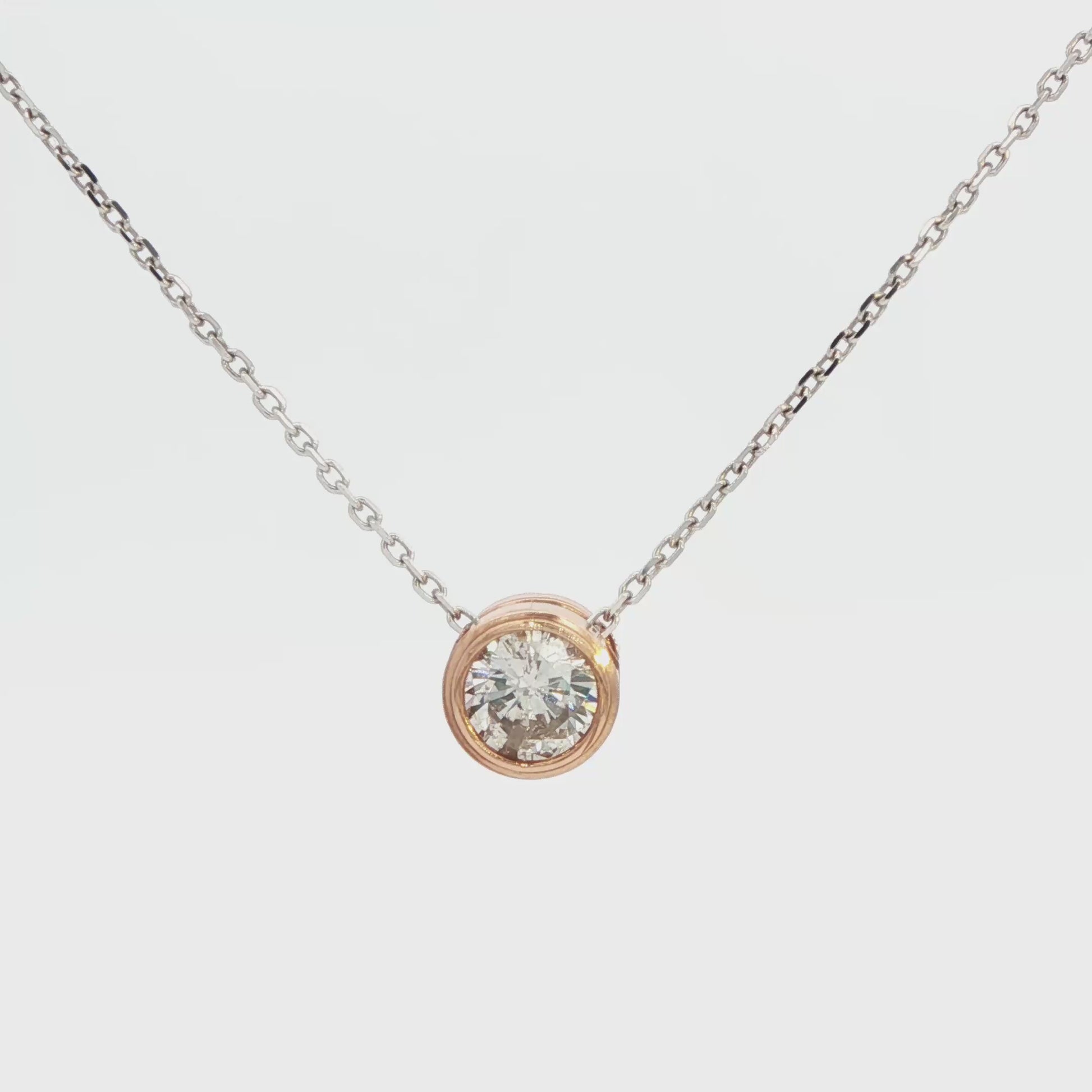 Round Diamond Bezel Pendant Necklace
