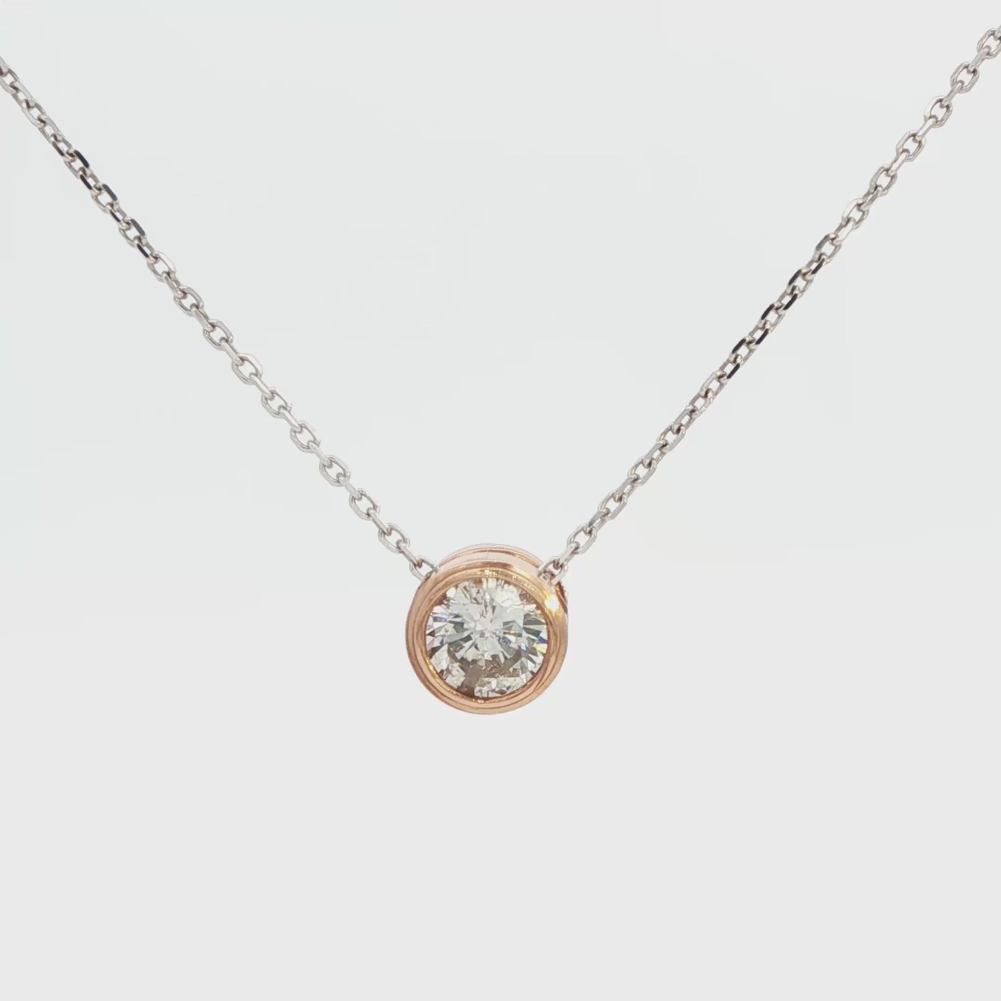Round Diamond Bezel Pendant Necklace