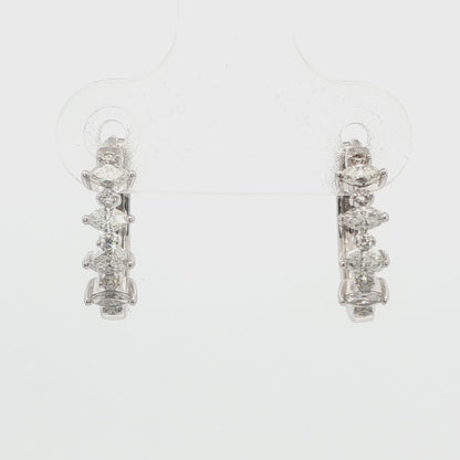 Diamond Marquise and Round Huggie Earrings