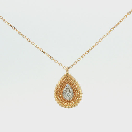 Pear Diamond Basket Weave Pendant