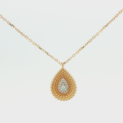 Pear Diamond Basket Weave Pendant