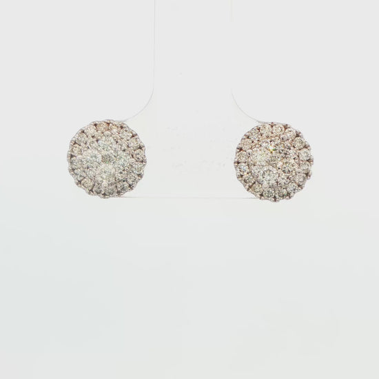14K WG 0.61 CT RND DIA EAR W\  SCREW BACK