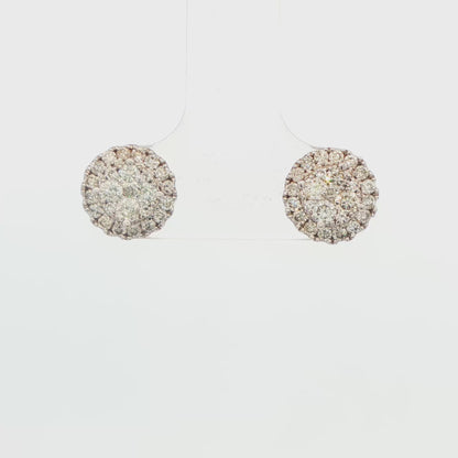 14K WG 0.61 CT RND DIA EAR W\  SCREW BACK