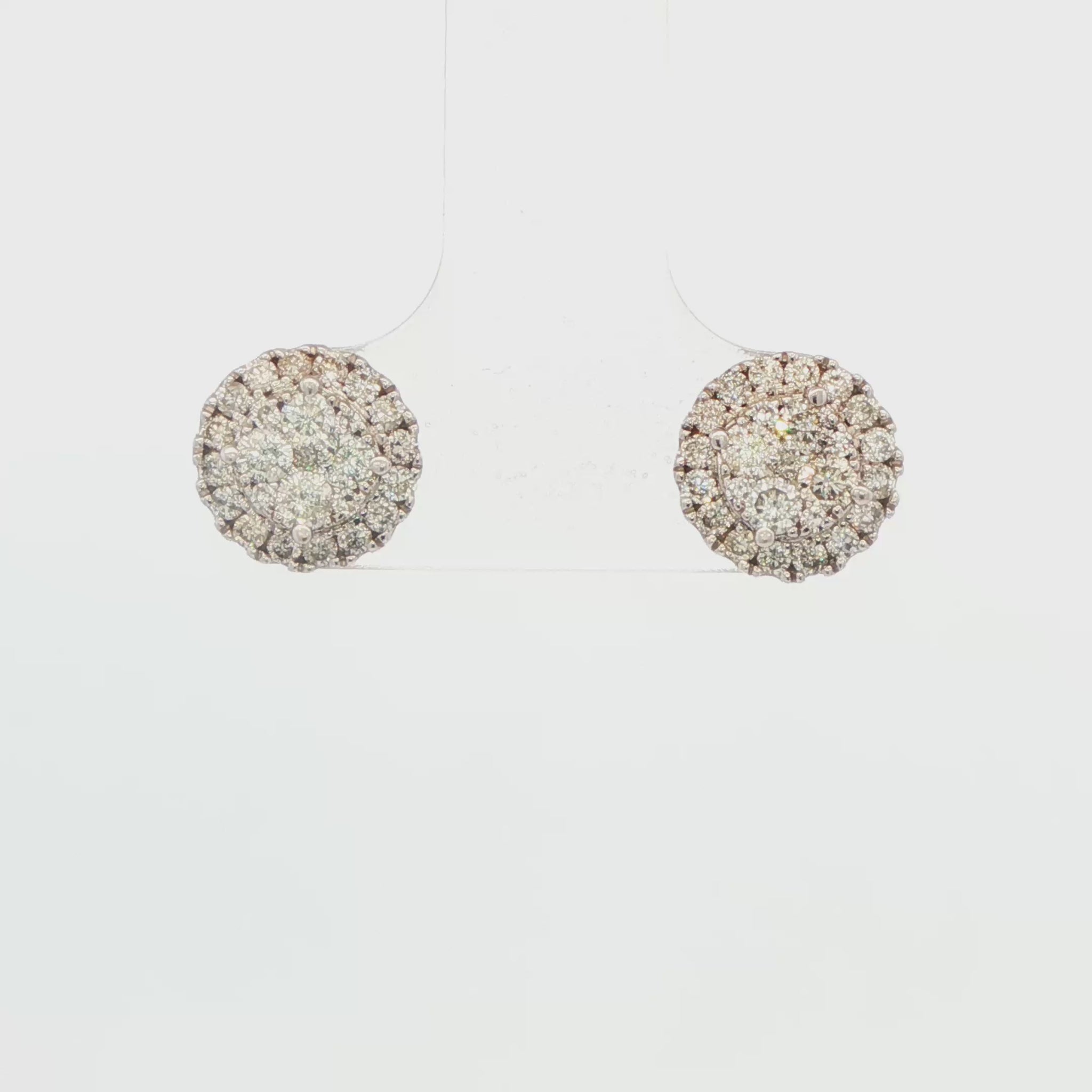 14K WG 0.61 CT RND DIA EAR W\  SCREW BACK