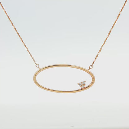 14K YG OVAL EAST WEST DIA NECK AT .03CT