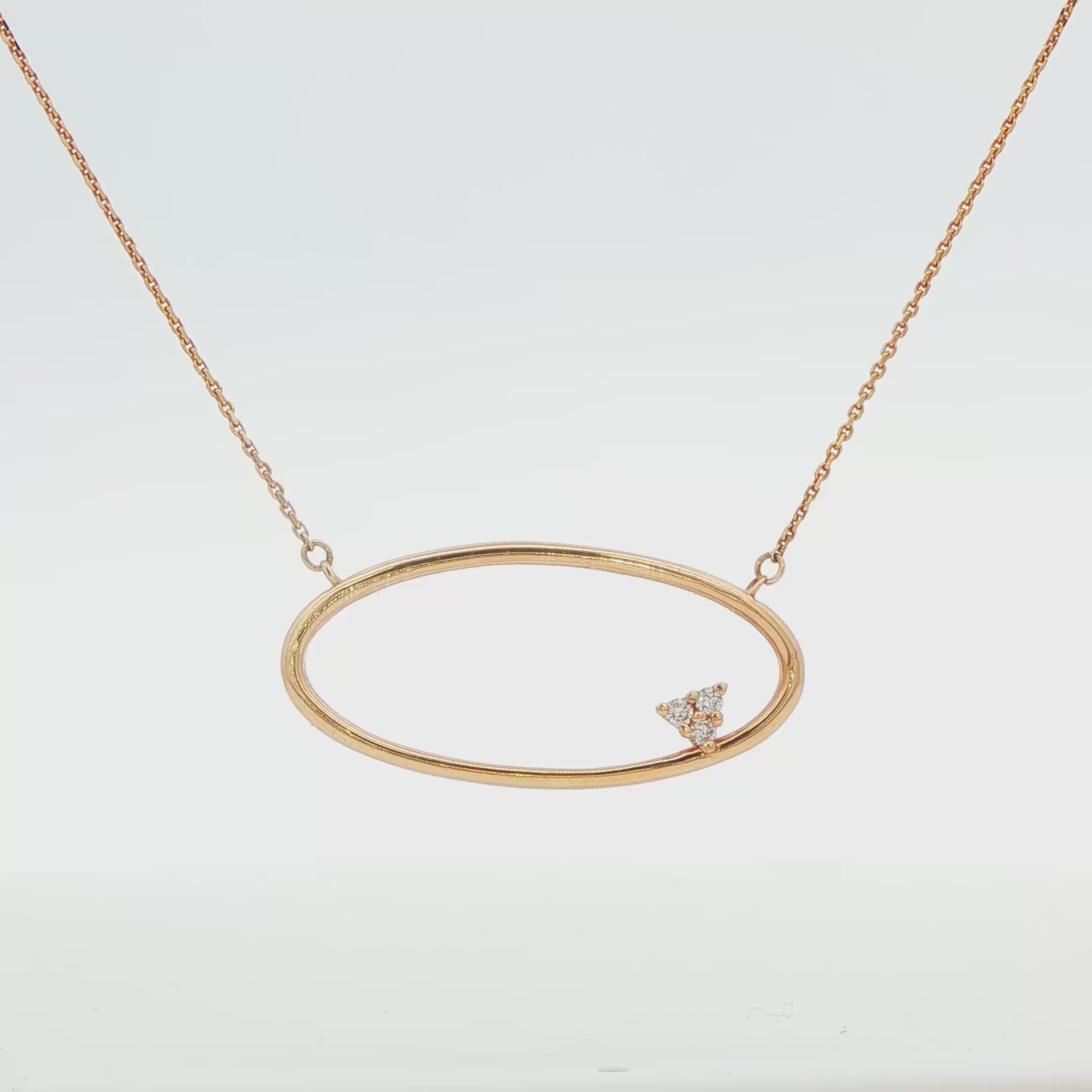 14K YG OVAL EAST WEST DIA NECK AT .03CT