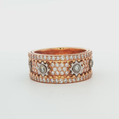 Diamond Moving Gear Fashion Ring
